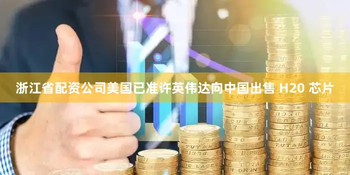 浙江省配资公司美国已准许英伟达向中国出售 H20 芯片