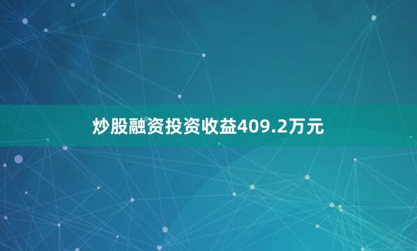 炒股融资投资收益409.2万元