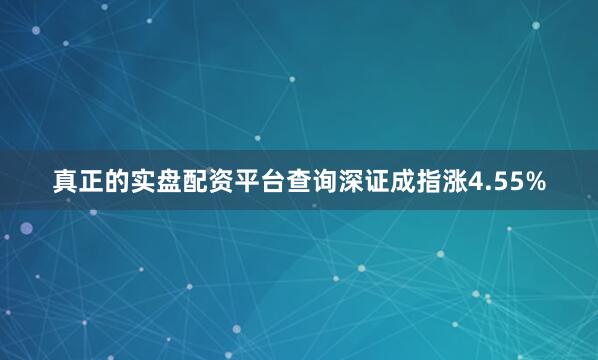 真正的实盘配资平台查询深证成指涨4.55%